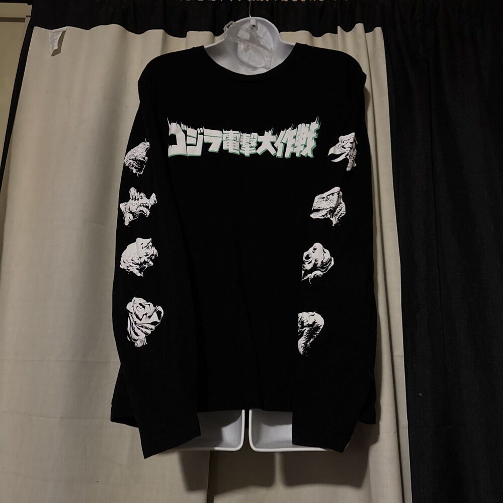 Mondo Godzilla Destroy All Monsters Size Large Black Long Sleeve T Shirt